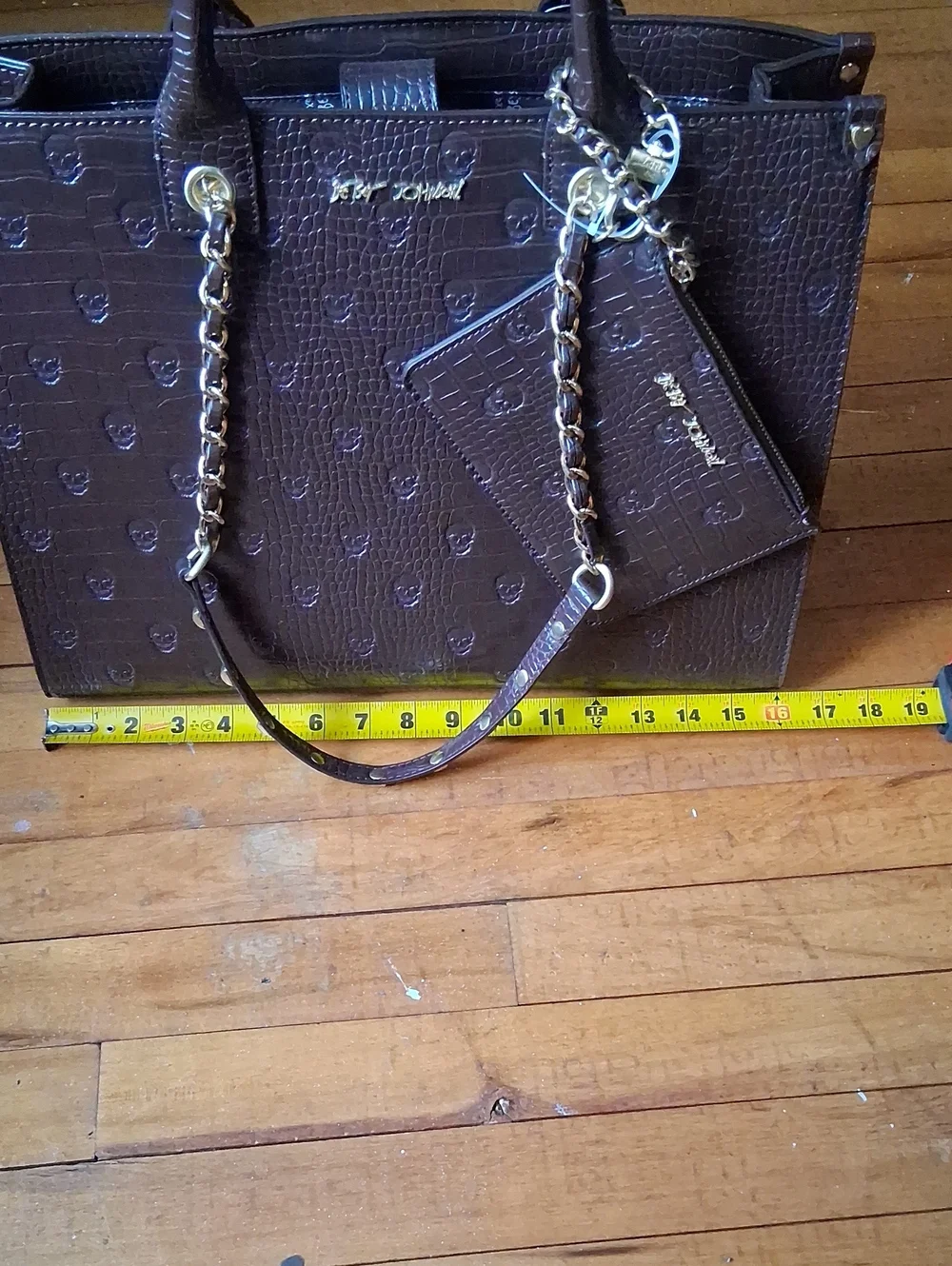 NWT Betsey Johnson Brown Skull Bag